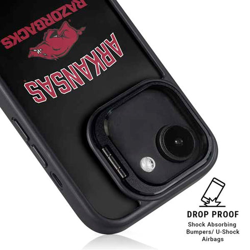 University of Arkansas-Fayetteville Razorbacks Black iPhone 16e Kickstand Case
