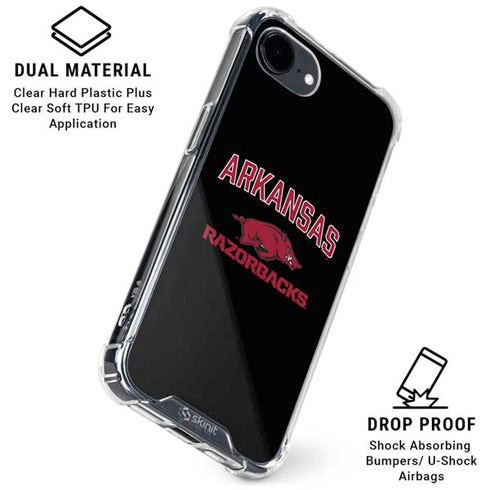 University of Arkansas-Fayetteville Razorbacks Black iPhone 16e Clear Case