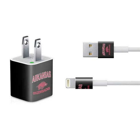 University of Arkansas-Fayetteville Razorbacks Black iPhone Charger (5W USB) Skin