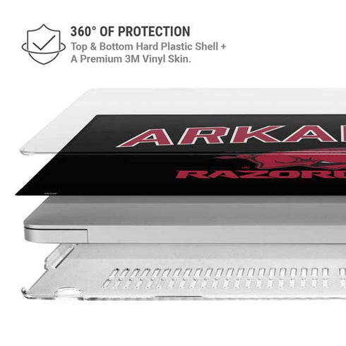 University of Arkansas-Fayetteville Razorbacks Black MacBook Pro 14in (2021-24) Case plus Skin