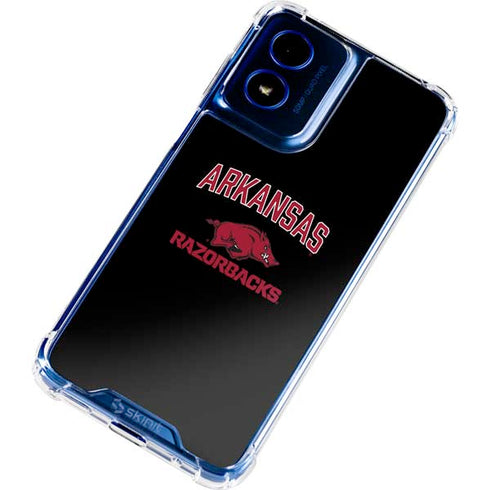 University of Arkansas-Fayetteville Razorbacks Black Moto G 5G (2024) Clear Case