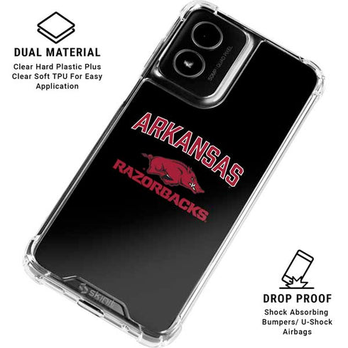 University of Arkansas-Fayetteville Razorbacks Black Moto G Power 5G (2024) Clear Case