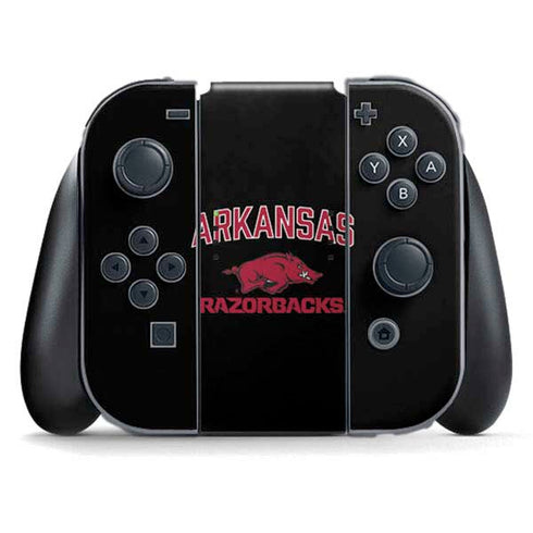 University of Arkansas-Fayetteville Razorbacks Black Nintendo Switch (2017-2021) Joy-Con Controller Skin