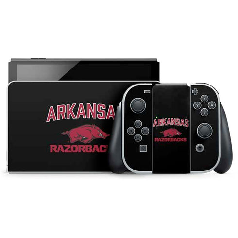 University of Arkansas-Fayetteville Razorbacks Black Nintendo Switch OLED (2021) Skin