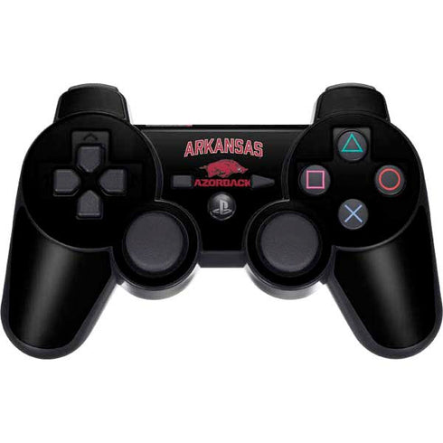 University of Arkansas-Fayetteville Razorbacks Black PS3 Dual Shock wireless controller Skin