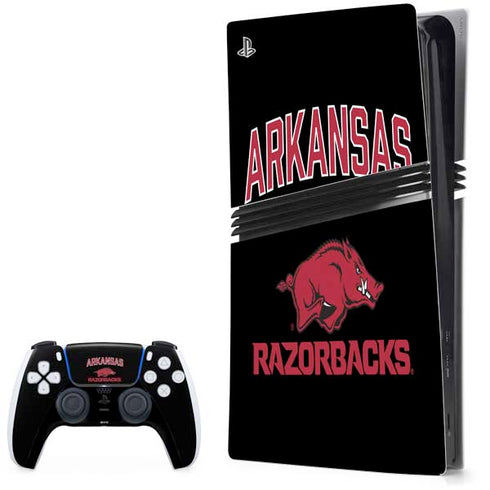 University of Arkansas-Fayetteville Razorbacks Black PS5 Pro Bundle Skin