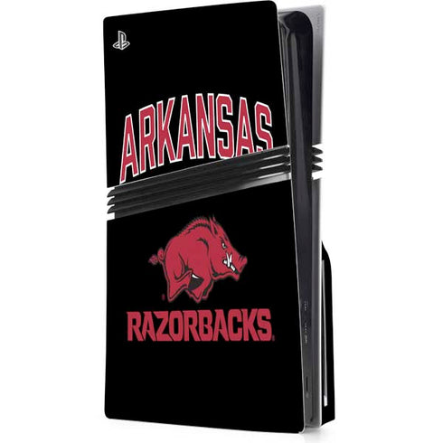 University of Arkansas-Fayetteville Razorbacks Black PS5 Pro Disk Console Skin