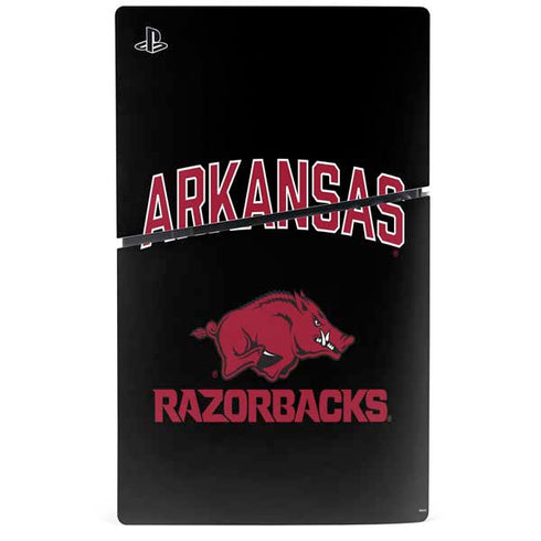 University of Arkansas-Fayetteville Razorbacks Black PS5 Slim Disk Bundle Skin