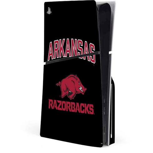 University of Arkansas-Fayetteville Razorbacks Black PS5 Slim Disk Console Skin