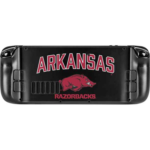 University of Arkansas-Fayetteville Razorbacks Black Steam Deck Handheld Gaming Computer OLED Skin