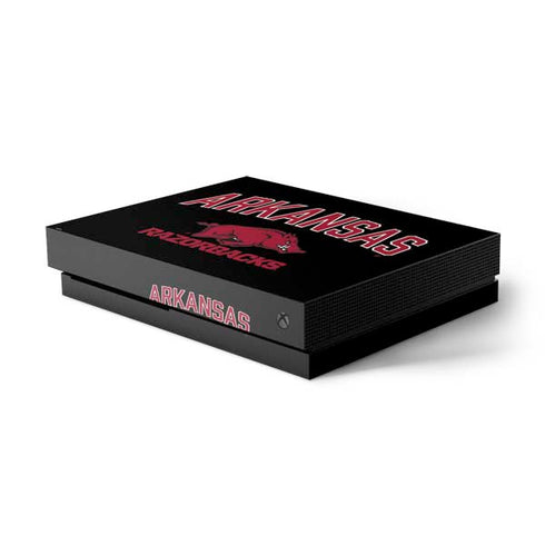 University of Arkansas-Fayetteville Razorbacks Black Xbox One X Console Skin