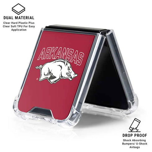 University of Arkansas-Fayetteville Razorbacks Logo Galaxy Z Flip6 Clear Case