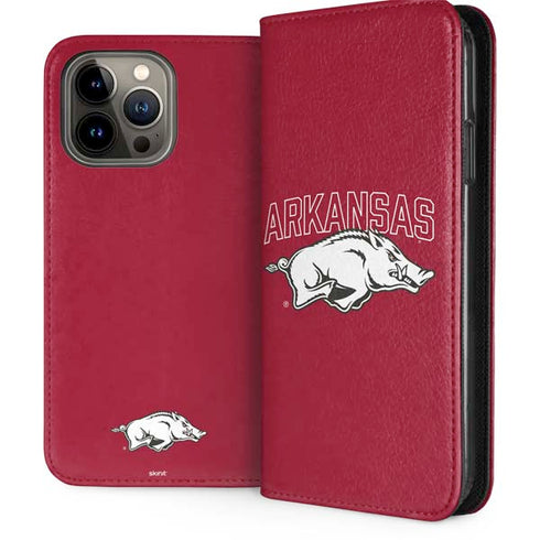 University of Arkansas-Fayetteville Razorbacks Logo iPhone 13 Pro Max Folio Case