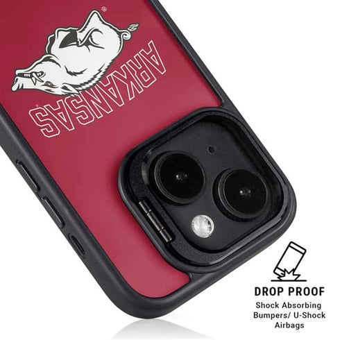 University of Arkansas-Fayetteville Razorbacks Logo iPhone 15 Kickstand Case