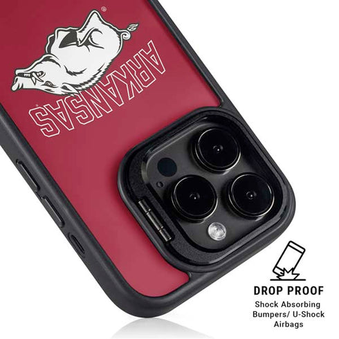 University of Arkansas-Fayetteville Razorbacks Logo iPhone 15 Pro Kickstand Case