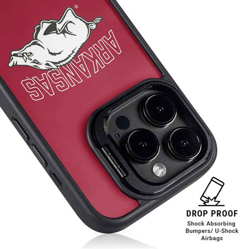 University of Arkansas-Fayetteville Razorbacks Logo iPhone 15 Pro Max Kickstand Case