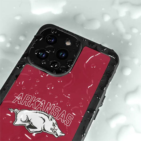 University of Arkansas-Fayetteville Razorbacks Logo iPhone 15 Pro Waterproof Case