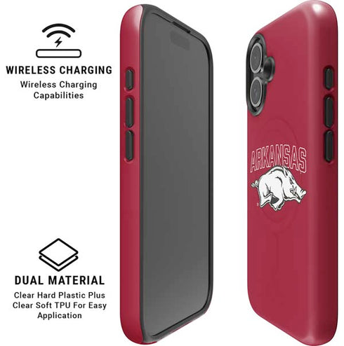 University of Arkansas-Fayetteville Razorbacks Logo iPhone 16 Magsafe Impact Case