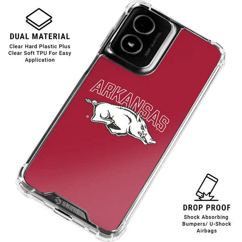 University of Arkansas-Fayetteville Razorbacks Logo Moto G Power 5G (2024) Clear Case