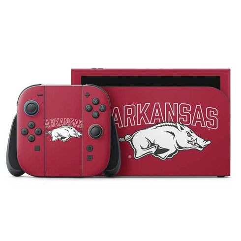University of Arkansas-Fayetteville Razorbacks Logo Nintendo Switch 2 (2025) with Joy-Con Skin