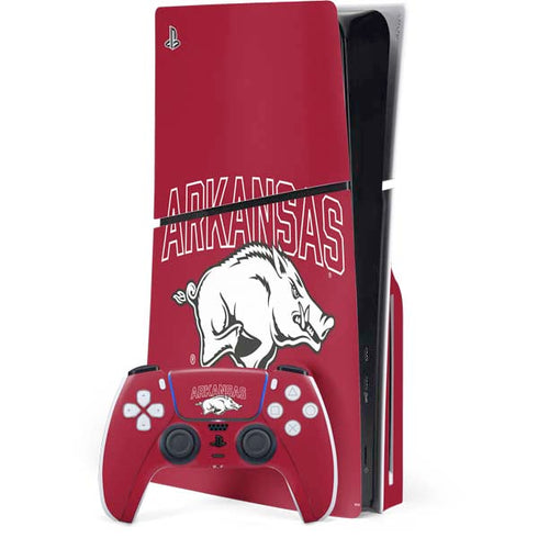 University of Arkansas-Fayetteville Razorbacks Logo PS5 Slim Disk Bundle Skin