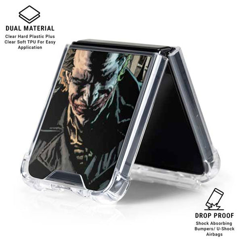 DC Comics The Joker Walking Dark Grounds Comic Art By Lee Bermejo Galaxy Z Flip6 Clear Case