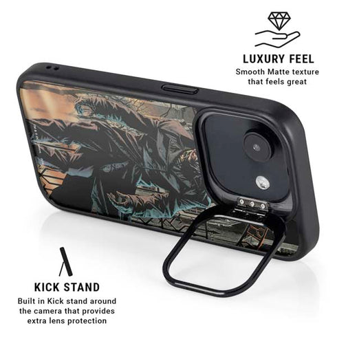 DC Comics The Joker Walking Dark Grounds Comic Art By Lee Bermejo iPhone 16e Kickstand Case
