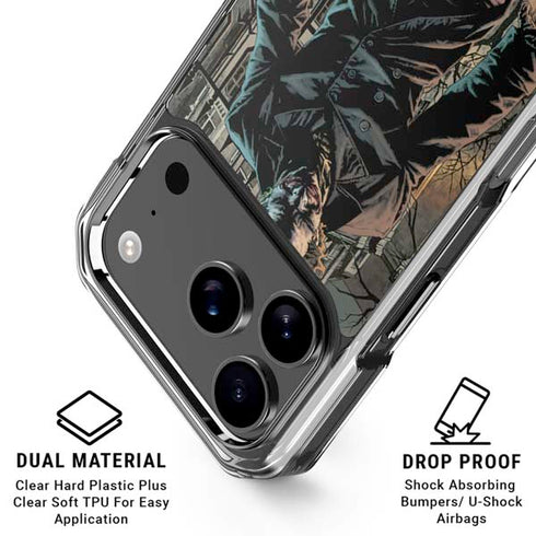 DC Comics The Joker Walking Dark Grounds Comic Art By Lee Bermejo iPhone 18 Pro Clear Case