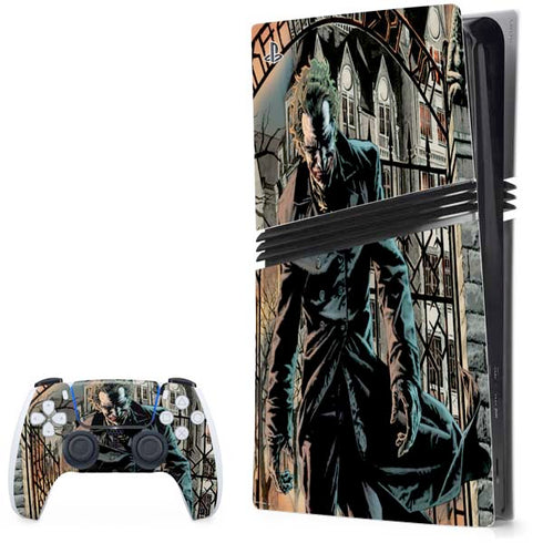 DC Comics The Joker Walking Dark Grounds Comic Art By Lee Bermejo PS5 Pro Bundle Skin