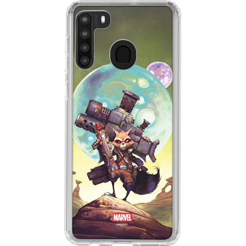 Marvel Rocket Raccoon Armored Arsenal Galaxy A21 Clear Case