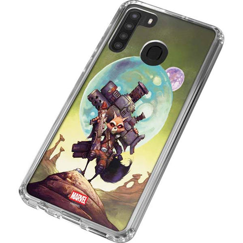 Marvel Rocket Raccoon Armored Arsenal Galaxy A21 Clear Case
