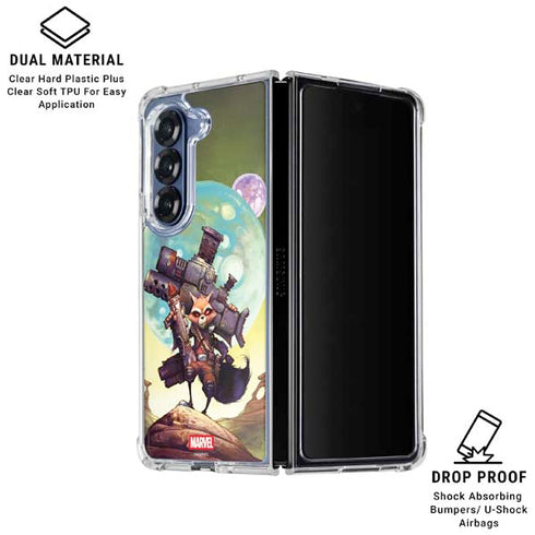 Marvel Rocket Raccoon Armored Arsenal Galaxy Z Fold7 Clear Case