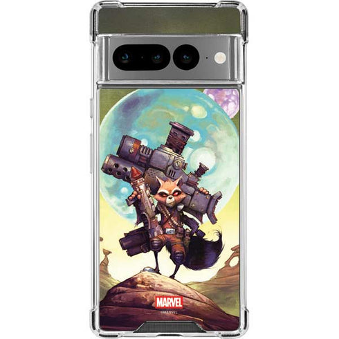 Marvel Rocket Raccoon Armored Arsenal Google Pixel 7 Pro Clear Case