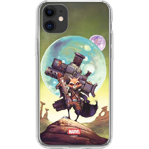 Marvel Rocket Raccoon Armored Arsenal iPhone 11 Clear Case