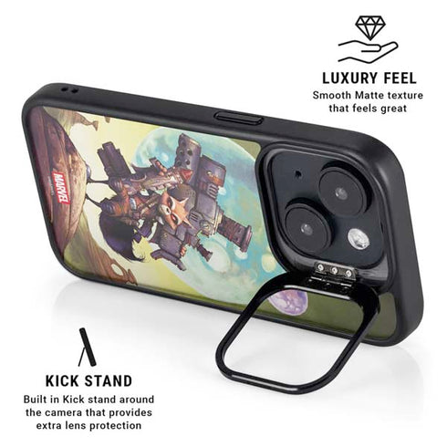 Marvel Rocket Raccoon Armored Arsenal iPhone 15 Plus Kickstand Case