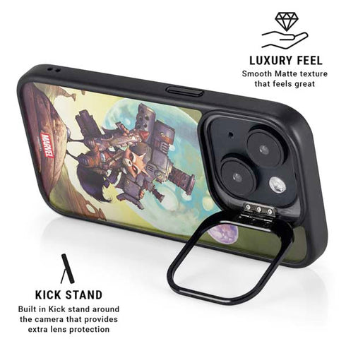 Marvel Rocket Raccoon Armored Arsenal iPhone 16 Plus Kickstand Case