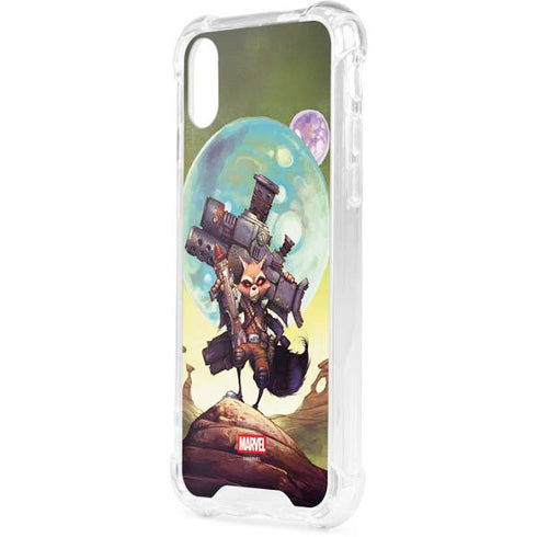 Marvel Rocket Raccoon Armored Arsenal iPhone XS Clear Case