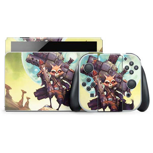 Marvel Rocket Raccoon Armored Arsenal Nintendo Switch OLED (2021) Skin