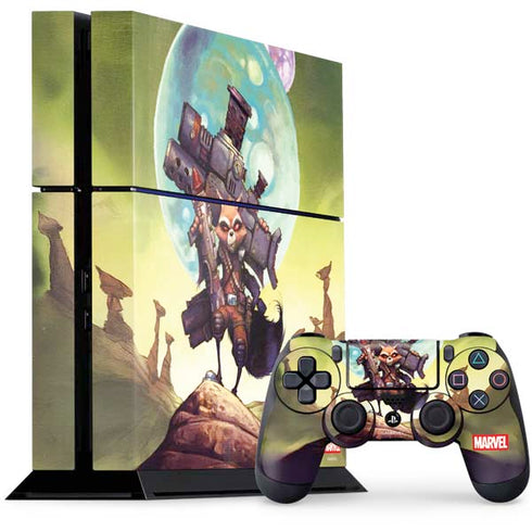 Marvel Rocket Raccoon Armored Arsenal PS4 Console and Controller Bundle Skin