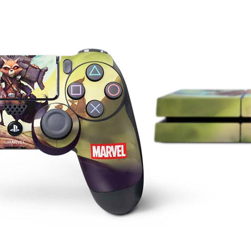 Marvel Rocket Raccoon Armored Arsenal PS4 Console and Controller Bundle Skin