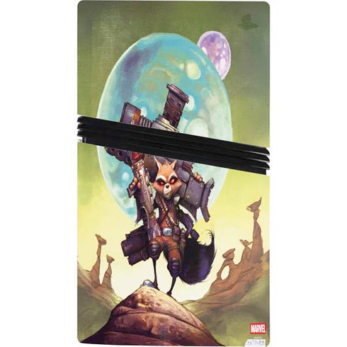 Marvel Rocket Raccoon Armored Arsenal PS5 Pro Console Skin