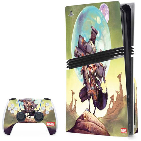 Marvel Rocket Raccoon Armored Arsenal PS5 Pro Disk Bundle Skin