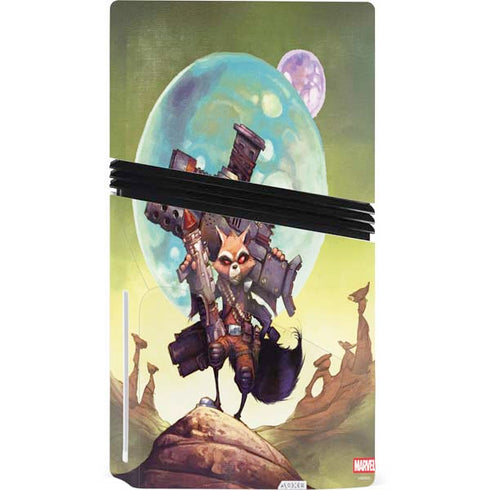 Marvel Rocket Raccoon Armored Arsenal PS5 Pro Disk Console Skin
