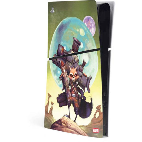 Marvel Rocket Raccoon Armored Arsenal PS5 Slim Digital Edition Console Skin