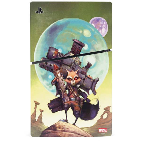 Marvel Rocket Raccoon Armored Arsenal PS5 Slim Digital Edition Console Skin