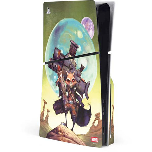 Marvel Rocket Raccoon Armored Arsenal PS5 Slim Disk Console Skin