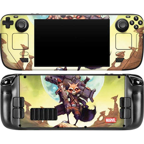 Marvel Rocket Raccoon Armored Arsenal Steam Deck Handheld Gaming Computer OLED Skin