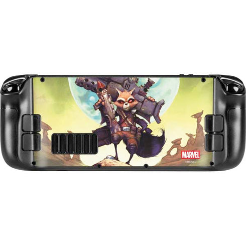 Marvel Rocket Raccoon Armored Arsenal Steam Deck Handheld Gaming Computer OLED Skin