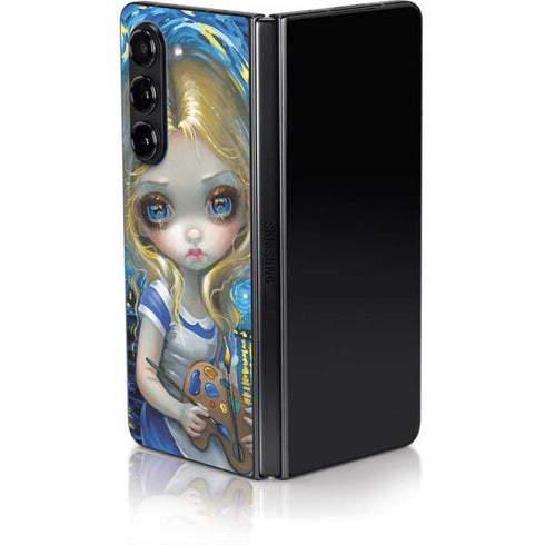 Artist Alice in Van Gogh Starry Night by Jasmine Becket-Griffith Galaxy Z Fold5 5G Skin