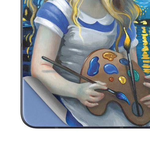 Artist Alice in Van Gogh Starry Night by Jasmine Becket-Griffith Galaxy Z Fold5 5G Skin